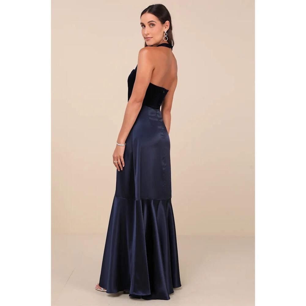 Lulus Blue Halter Maxi Dress - Picture 3 of 7